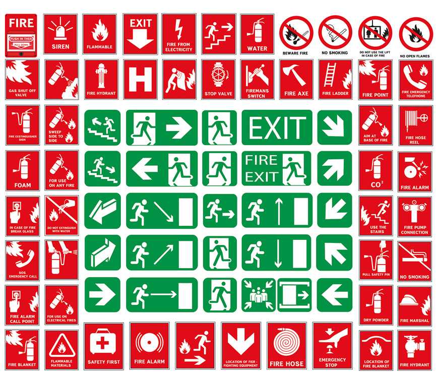Evacuatie pictogrammen - SEKURA beveiliging
